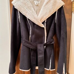 White House Black Market Two-Tone Teddy Jacket
